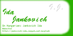 ida jankovich business card